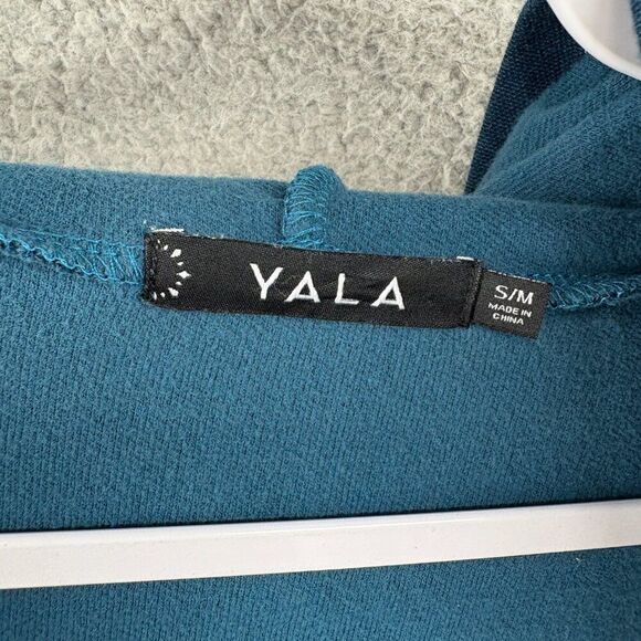 Yala Bamboo sweatshirt hoodie open front with pockets teal S/M casual comfy soft - Picture 4 of 11